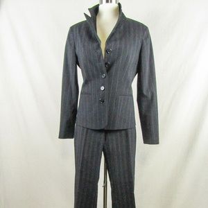 VAN HUSEN LADIES PINSTRIPE GRAY STRIPE PANTSUIT